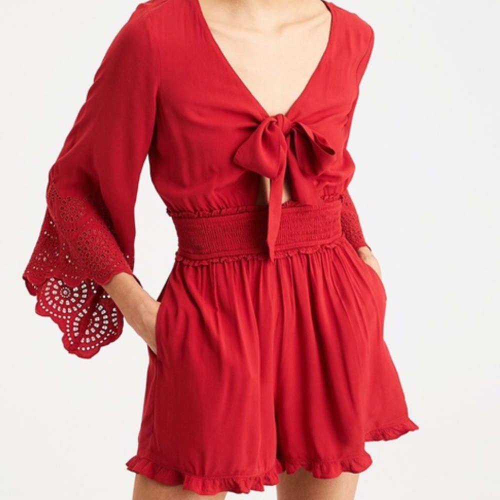American Eagle bell sleeve romper